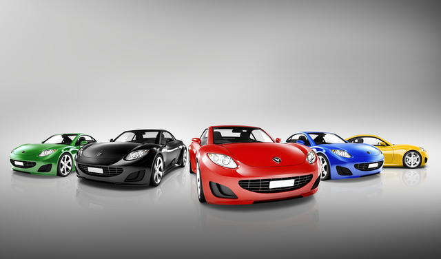 Multi Colored Three Dimensional Modern Cars